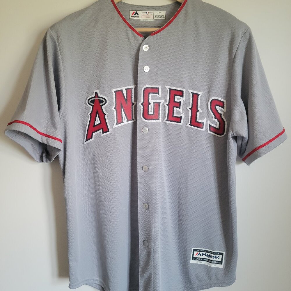 Grey LA Angels MLB Baseball Jersey Mike Trout L